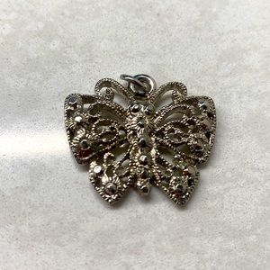 Vintage Silver Toned Butterfly Pendant